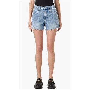 Blank NYC the barrel cut off denim shorts distress Raw Hem 100% Cotton NWT 28